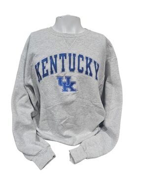 Russell Athletic Gray Crewneck with Blue Kentucky Logo